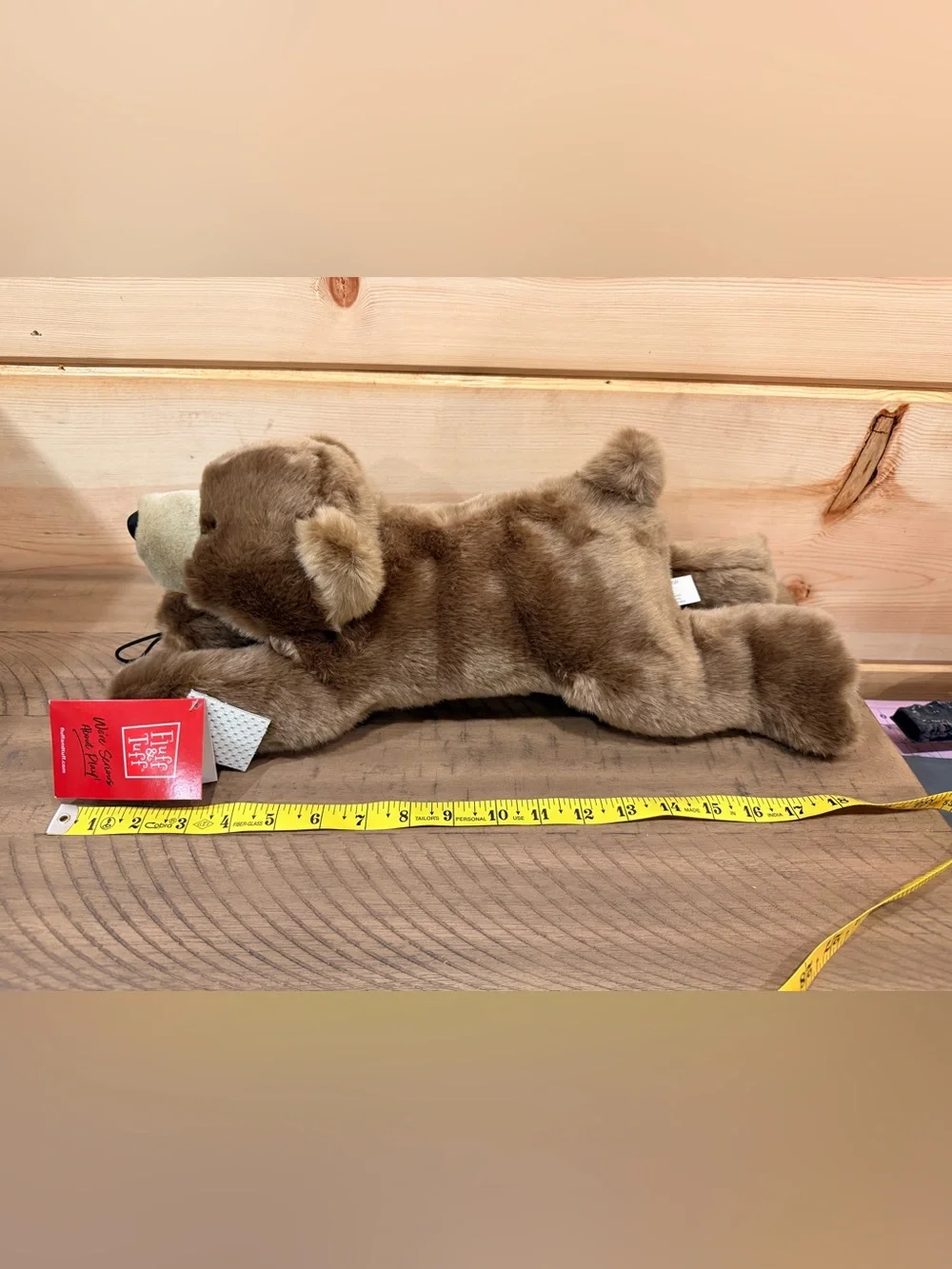 Fluff & Tuff Sadie Bear Plush Dog Toy 20” Brown Squeaky Durable Machine Washable